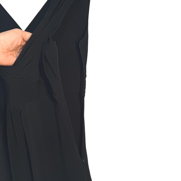 Elie Tahari Womens Black V-Neck Sleeveless Empire Waist Jersey Dress XS - Picture 10 of 10